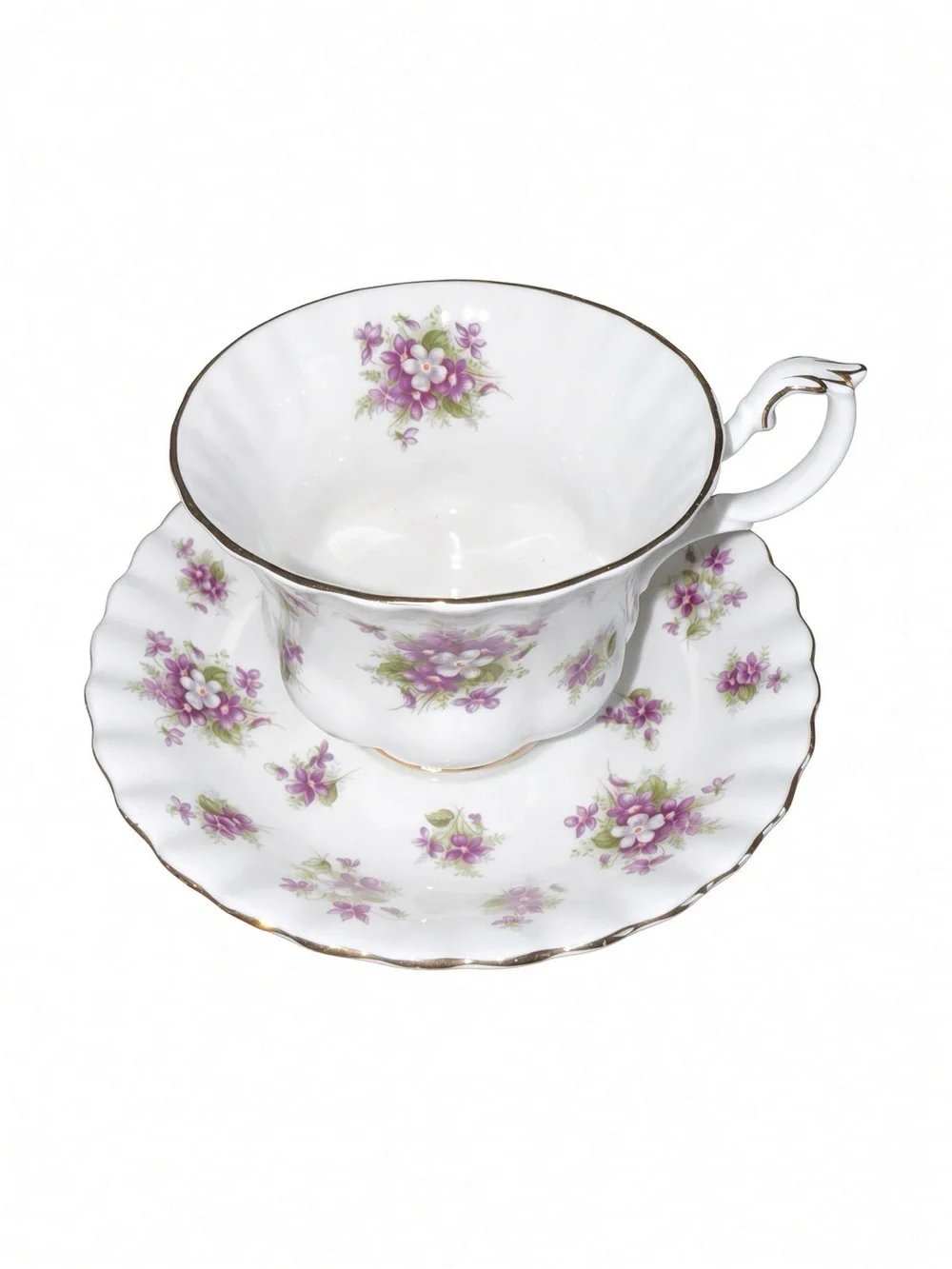 ROYAL ALBERT Sweet Violets Bone China Teacup & Saucer – England